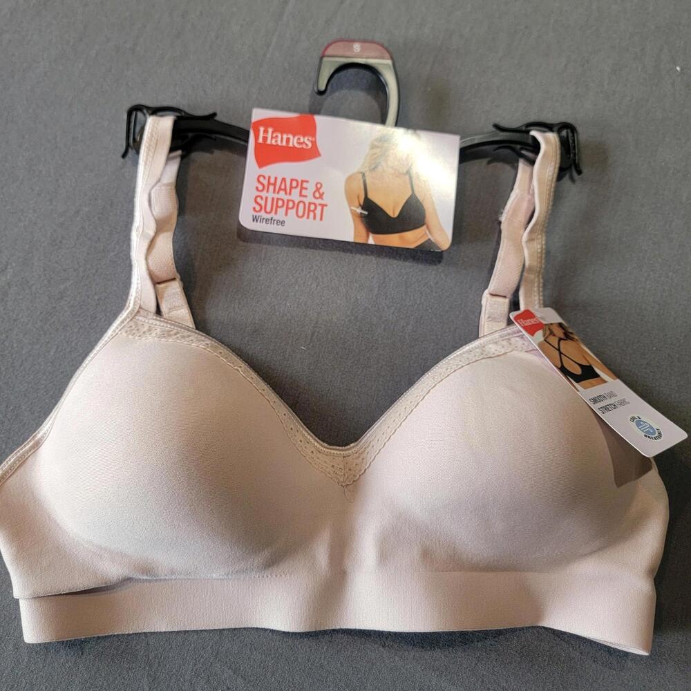 Hanes T-Shirt Bra Sz Small Pink Hook & Eye Wireless New With Tags